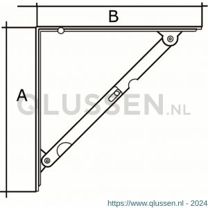 Dulimex Dolle ES 5130B drager automatisch opvouwbaar 300x160 mm staal wit gelakt 0513.240.5130
