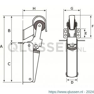 Justor DRV 1V SS deuropvanger Justor FR 1G zwaarte 1 zonder haak instelbare sluitsnelheid RVS 4003.312.1012