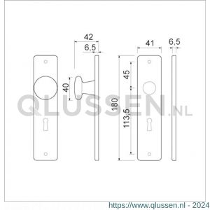 Ami KS ZKPC 55 BE kortschild type 180/41 RH zonder krukgat met PC 55 mm zwart 0170.200.0215