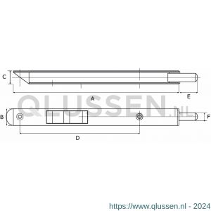 Dulimex DX KSB-60020RBV bascule kantschuif type 896 600x20x15 mm afgeschuind rond staal verzinkt 0634.020.6000