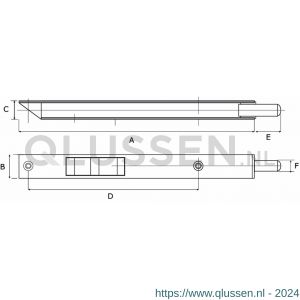 Dulimex DX KSB-25017SSS bascule kantschuif type 832 250x17x15 mm afgeschuind recht RVS 0733.017.2525