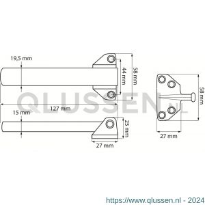 Dulimex DX KSH 1301K V1 kierstandhouder buitendraaiend SKG V1 RVS per stuk met kopkaart 5150.100.1301