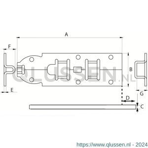Dulimex DX SG 100BV plaatschuif 35x100 mm schootdikte 4 mm vlak model staal verzinkt 0411.250.0105