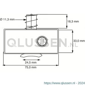 Dulimex DX SLS 10211B KA oplegslot smal met cilinderslot DX SKG* binnen draaiend sleutelnummer 011 wit 0160.211.0211