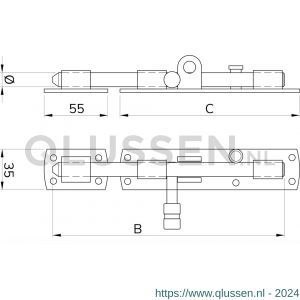 IBFM HSG 420V hangslotgrendel verticaal diameter 16 mm 420 mm verzinkt 0411.301.0420