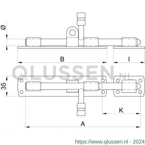 IBFM HSG 200H hangslotgrendel diameter 12 mm horizontaal 200 mm verzinkt 0411.302.0200