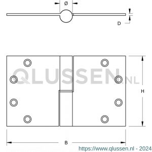 Dulimex DX H178150892125 kogelstiftpaumelle rechte hoeken 89x150 mm rechts staal verzinkt SKG*** 6872.215.8915-0