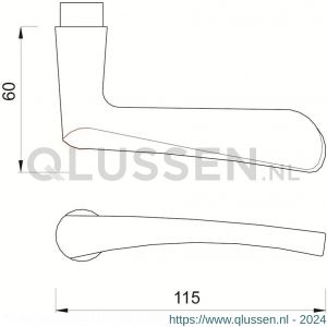 Ami DKR 336 40 BE deurkrukset type 336 deurdikte 40 mm zwart 0170.100.0105