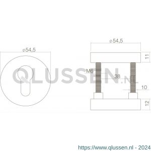 Intersteel Living 3750 SKG3 veiligheids rozet rond messing ongelakt 0010.375060