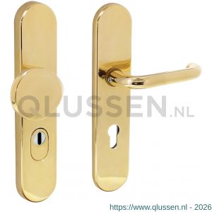 Intersteel Living 3820 SKG3 veiligheids schilden greep-kruk profielcilindergat 72 mm met kerntrek beveiliging messing ongelakt 0010.382036
