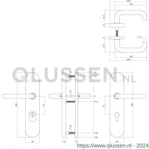 Intersteel Living 3821 veiligheidsbeslag ovaal kruk-kruk profielcilindergat 72 mm SKG*** met kerntrekbeveiliging messing ongelakt 0010.382136Z