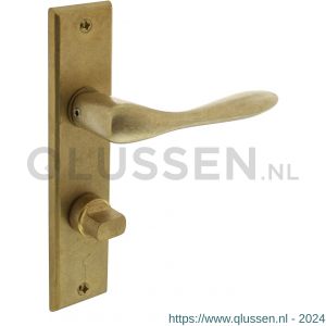 Intersteel Living 0201 deurkruk Banaan met schild 181x41x7 mm WC 63/8 mm messing getrommeld 0011.020165