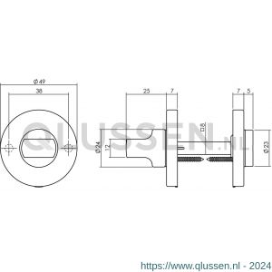 Intersteel Living 3186 WC-sluiting 8 mm kunststof verdekt diameter 49x7 mm messing getrommeld 0011.318660