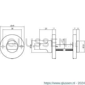 Intersteel Living 3186 WC-sluiting 8 mm kunststof verdekt diameter 49x7 mm messing getrommeld 0011.318660