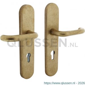 Intersteel Living 3819 veiligheidsbeslag ovaal kruk-kruk profielcilindergat 72 mm SKG*** messing getrommeld 0011.381936Z