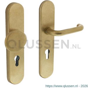 Intersteel Living 3846 SKG3 veiligheids schilden greep-kruk profielcilindergat 72 mm messing getrommeld 0011.384636