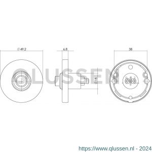 Intersteel Living 3990 beldrukker rond verdekt messing getrommeld 0011.399027