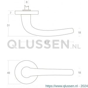 Intersteel Living 0194 deurkruk Cosmos op rozet messing gelakt 0013.019402