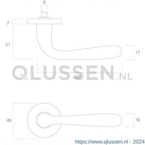 Intersteel Living 0195 deurkruk Jupiter op rozet messing gelakt 0013.019502