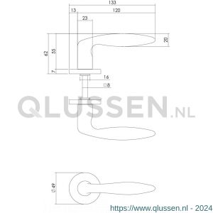 Intersteel Living 0199 deurkruk Sigaar op rozet messing gelakt 0013.019902