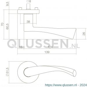 Intersteel Living 0282 deurkruk Vlinder op rozet messing gelakt 0013.028202