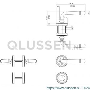 Intersteel Living 1725 deurkruk Emily op rozet diameter 54x9 mm met nokken en sleutelgat plaatje PVD messingkleur 0013.172503