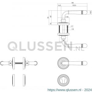 Intersteel Living 1725 deurkruk Emily op rozet diameter 54x9 mm met nokken en profielcilindergat plaatje PVD messingkleur 0013.172505