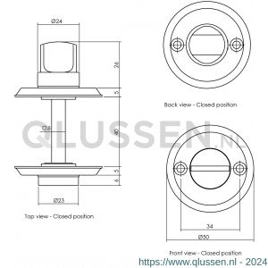 Intersteel Living 3173 WC-sluiting 8 mm diameter 50x5 mm messing gelakt 0013.317360