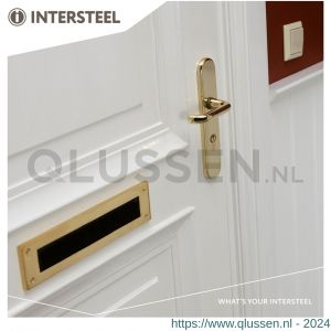 Intersteel Living 3820 SKG3 veiligheids schilden greep-kruk profielcilindergat 72 mm met kerntrek beveiliging messing gelakt 0013.382036