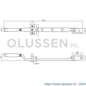 Intersteel Living 5614 raamuitzetter Ton met stelpennen messing gelakt-ebbenhout 0013.561481