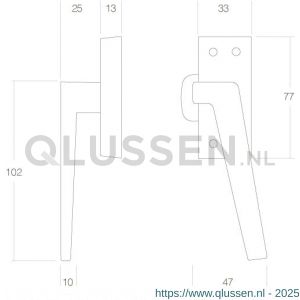 Intersteel Living 5615 raamsluiting met nok rechts messing gelakt 0013.561510A