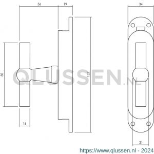 Intersteel Living 5620 set kruk-espagnolet T-kruk inclusief stangenset 2x 1250 mm messing gelakt 0013.562021