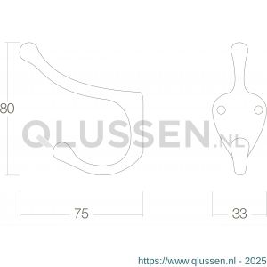 Intersteel Living 6926 kapstokhaak scheepsmodel lang messing gelakt 0013.692612