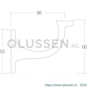 Intersteel Living 7245 leuninghouder centraal vlak zadel blind messing gelakt 0013.724530