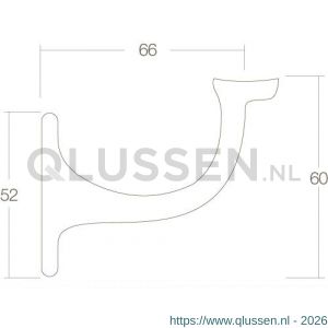 Intersteel Living 7245 leuninghouder centraal hol zadel blind messing gelakt 0013.724531