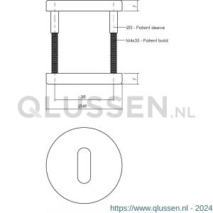 Intersteel Living 3174 sleutelplaatje kunststof verdekt diameter 50x7 mm messing mat PVD 0014.317416