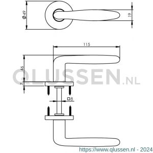 Intersteel Living 0200 deurkruk Phobos op rozet chroom 0016.020002