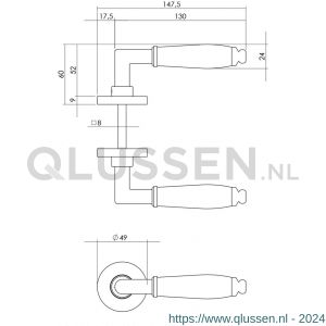 Intersteel Living 0206 deurkruk Courgette met rozet diameter 49x7 mm verdekt chroom 0016.020602