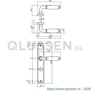 Intersteel Living 0206 deurkruk Courgette met ovaal schild 238x39x9 mm WC 63/8 mm chroom 0016.020665
