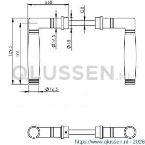 Intersteel 0375 deurkruk Ton 222 chroom-ebbenhout 0016.037500