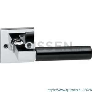 Intersteel Living 0384 gatdeel deurkruk links Bau-stil rozet vierkant chroom-mat zwart 0016.038402B