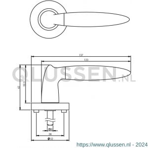 Intersteel Living 1682 deurkruk Elen op rond rozet 7 mm nokken chroom-nikkel mat 0016.168202