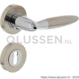 Intersteel Living 1682 deurkruk Elen op rond rozet 7 mm nokken met sleutelgat plaatje chroom-nikkel mat 0016.168203