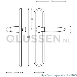 Intersteel Living 1682 deurkruk Elen op langschild blind chroom-nikkel mat 0016.168211