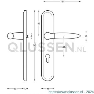 Intersteel Living 1682 deurkruk Elen op langschild profielcilinder 55 mm chroom-nikkel mat 0016.168229