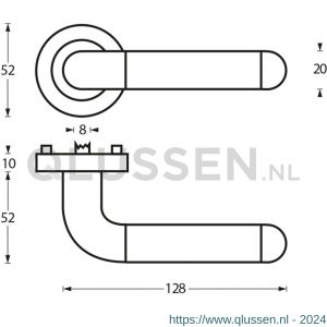 Intersteel Living 1683 deurkruk Agatha op rond rozet 7 mm nokken chroom-nikkel mat 0016.168302