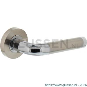 Intersteel Living 1683 gatdeel deurkruk rechts Agatha op rond rozet 7 mm nokken chroom-nikkel mat 0016.168302A