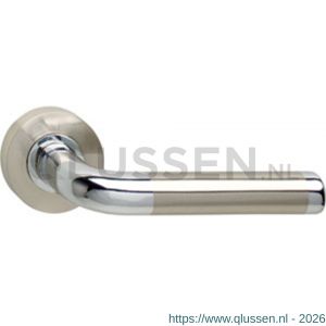 Intersteel Living 1683 gatdeel deurkruk links Agatha op rond rozet 7 mm nokken chroom-nikkel mat 0016.168302B