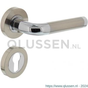 Intersteel Living 1683 deurkruk Agatha op rond rozet 7 mm nokken met profielcilindergat plaatje chroom-nikkel mat 0016.168305