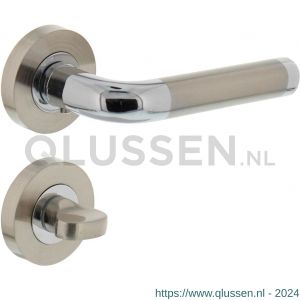 Intersteel Living 1683 deurkruk Agatha op rond rozet 7 mm nokken met WC 8 mm chroom-nikkel mat 0016.168310